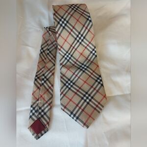 Vtg 80s, 90s Burberry Silk Tie Nova Check Plaid